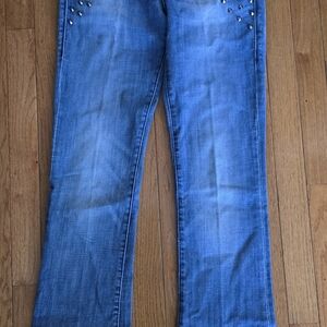 Rock & Republic Blue Straight Leg Jeans with Studs